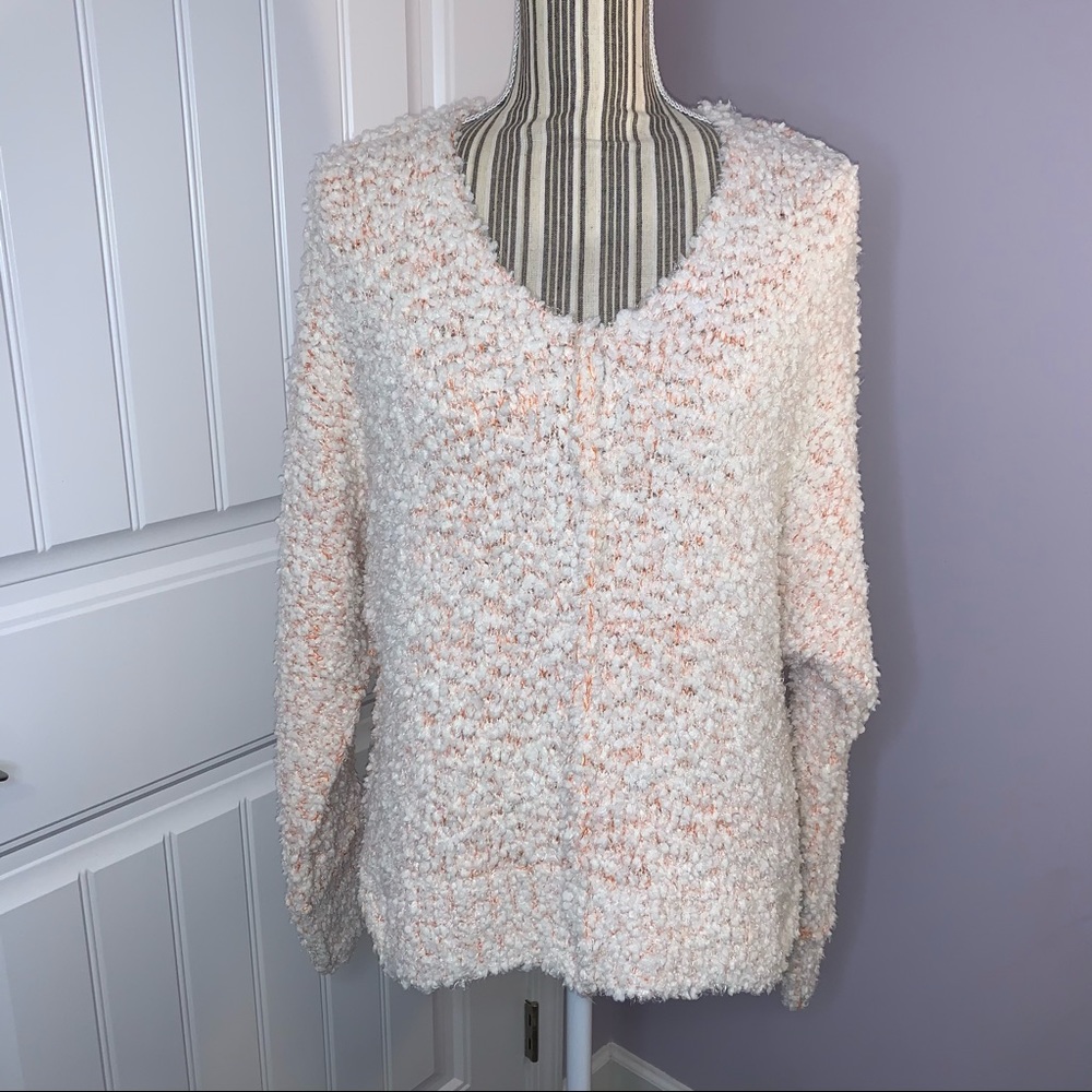Hippie Rose Orange/White Popcorn Eyelash Sweater